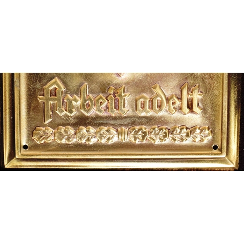 262 - A WWII Second World War Third Reich Nazi German RAD Reich Labour Service presentation wall plaque. N... 