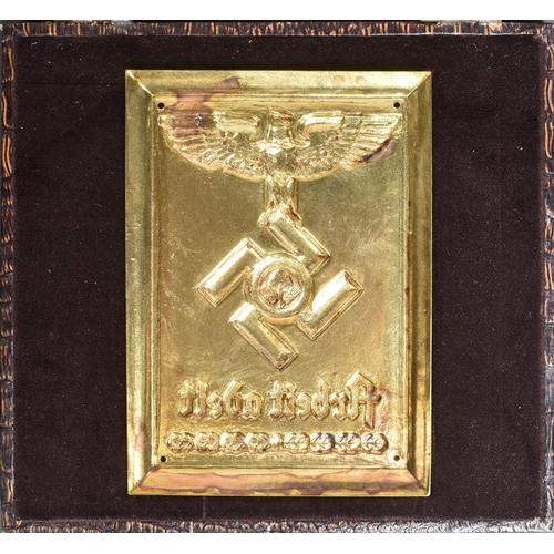 262 - A WWII Second World War Third Reich Nazi German RAD Reich Labour Service presentation wall plaque. N... 