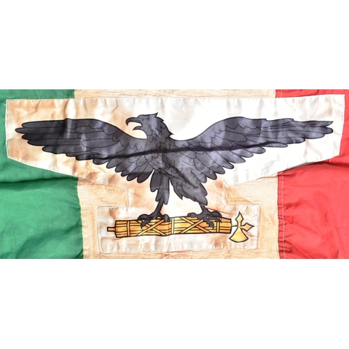 272 - A WWII Second World War Italian Social Republic Fascist State flag. The flag depicting a perched eag... 