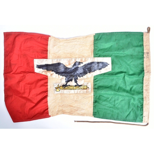 272 - A WWII Second World War Italian Social Republic Fascist State flag. The flag depicting a perched eag... 