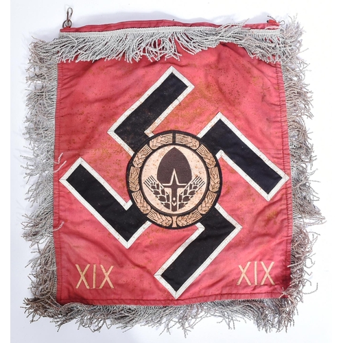 280 - A WWII Second World War Third Reich Nazi German RAD Labour Service trumpet banner / flag. Double sid... 