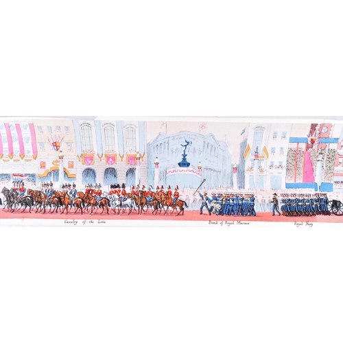 31 - Royal Interest - a hand coloured panorama of the Coronation Procession of Their Majesties King Georg... 