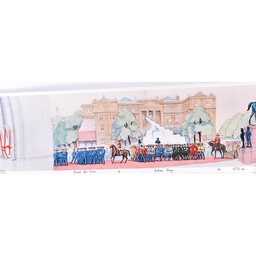 31 - Royal Interest - a hand coloured panorama of the Coronation Procession of Their Majesties King Georg... 