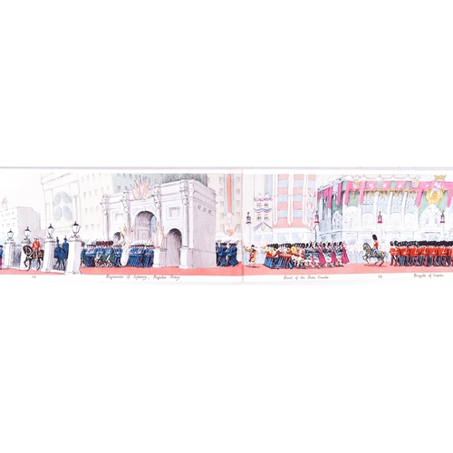 31 - Royal Interest - a hand coloured panorama of the Coronation Procession of Their Majesties King Georg... 