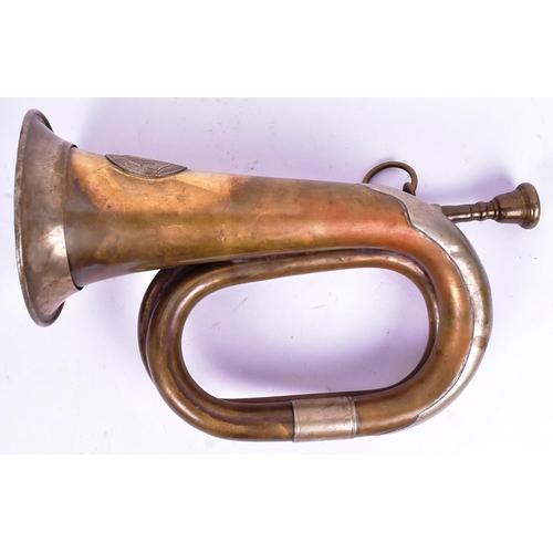 319 - A WWII Second World War Third Reich Nazi German SA Officers bugle. Brass construction with the Nazi ... 