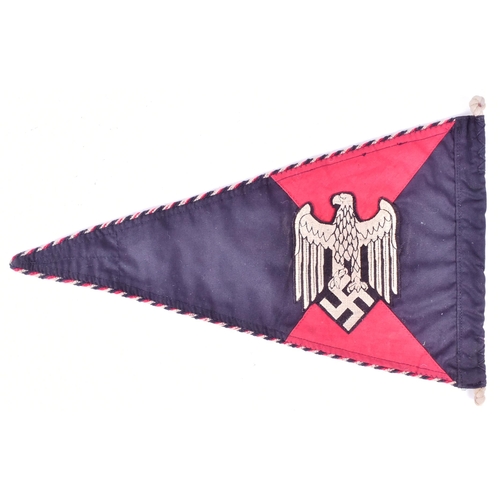 320 - A WWII Second World War Third Reich Nazi German Panzer / Tank pennant flag. Double sided red and bla... 