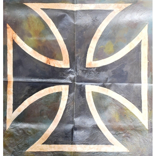 321 - A WWI First World War Imperial German Empire / Prussian Iron Cross canvas / linen painting, similar ... 