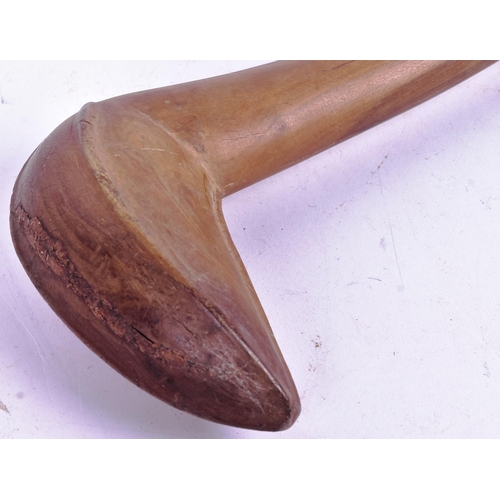 327 - An original African tribal rungu / knobkerrie. Slender shaft with a pointed pommel and a beak shaped... 