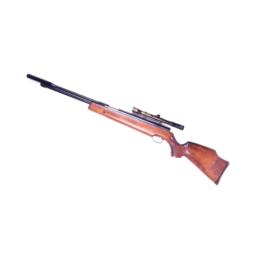 340 - An original German Weihrauch made .22 calibre under-lever air rifle model No. HW97K. Chequered semi-... 