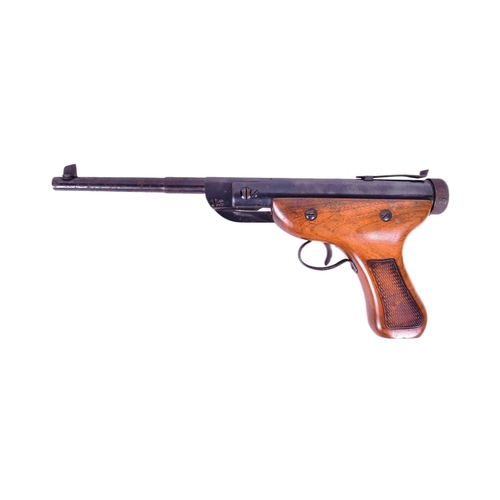 343 - A vintage German made ' Diana ' .177 calibre break barrel air pistol. Chequered wooden grip and barr... 