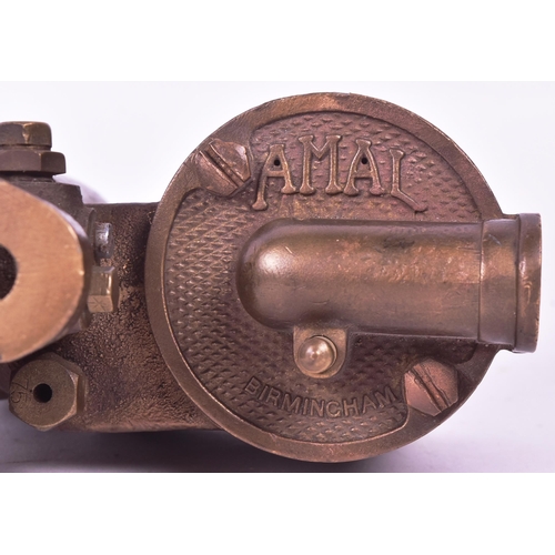 388 - An early 20th Century circa 1930s Norton or BSA motorcycle carburettor. Stamped for Amal Birmingham.