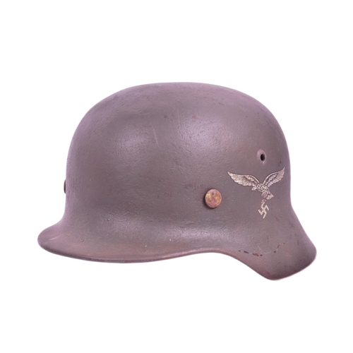 395 - A WWII Second World War Third Reich Nazi German Luftwaffe Officers M35 Stahlhelm helmet. Single deca... 