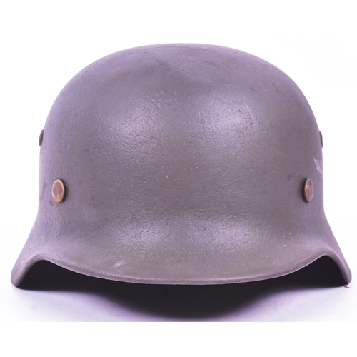 395 - A WWII Second World War Third Reich Nazi German Luftwaffe Officers M35 Stahlhelm helmet. Single deca... 