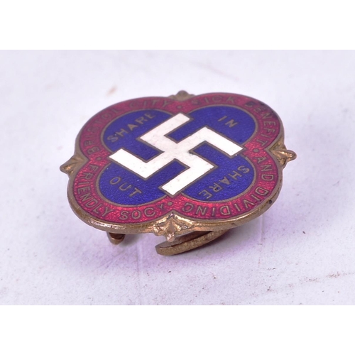 428 - Local Interest - early 20th Century circa 1910 Bristol Friendly Society enamel lapel pin badge. Quat... 