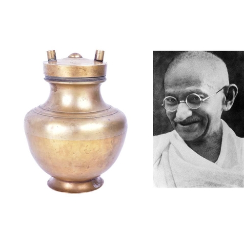 431 - Mahatma Gandhi (1869-1948) - an early to mid 20th century Indian brass water pot (lota), once owned ... 