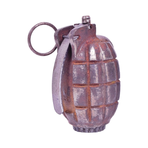 44 - An original WWII Second World War British Army issue No. 36 Mills Bomb hand grenade. Inert, but a co... 