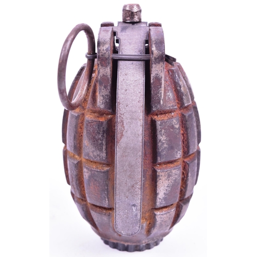 44 - An original WWII Second World War British Army issue No. 36 Mills Bomb hand grenade. Inert, but a co... 