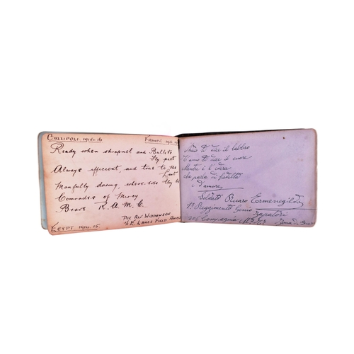 57 - A WWI First World War period Nurse / Nursing member's ditty or autograph book covering the 1914-18 p... 