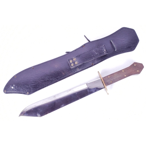 58 - A vintage Colt Peacemaker bowie knife with coffin style hilt, brass crossguard and commemorative Col... 