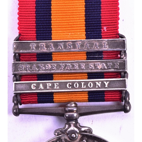 62 - An original Boer War Queens South Africa campaign medal with Transvaal, Orange Free State and Cape C... 