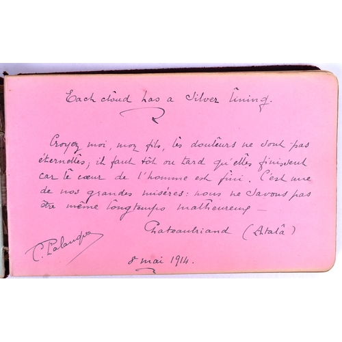 68 - WWI First World War Interest - a c1912 to 1918 period autograph album, filled with period sketches, ... 