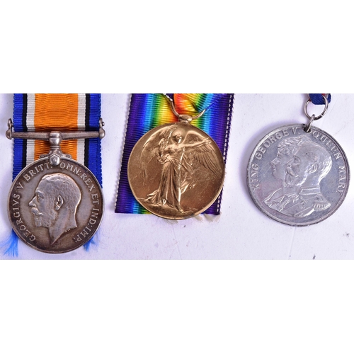 86 - A WWI First World War medal pair awarded to one 2165 Pte H. W Harding of the RAMC Royal Army Medical... 