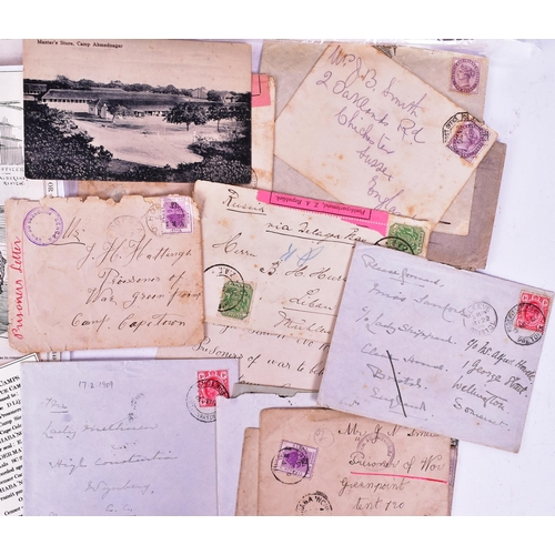 97 - A collection of Boer War postal history envelopes from POW Prisoner of War camps along with first 10... 