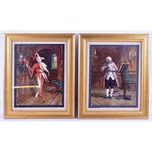 107 - Frank Moss Bennett - Two original oil painting on board artworks by historical painter Frank Moss Be... 