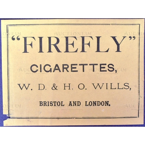 131 - Firefly Cigarettes - WD & HO Wills - c1900 - an original printer's proof cigarette packet printed on... 