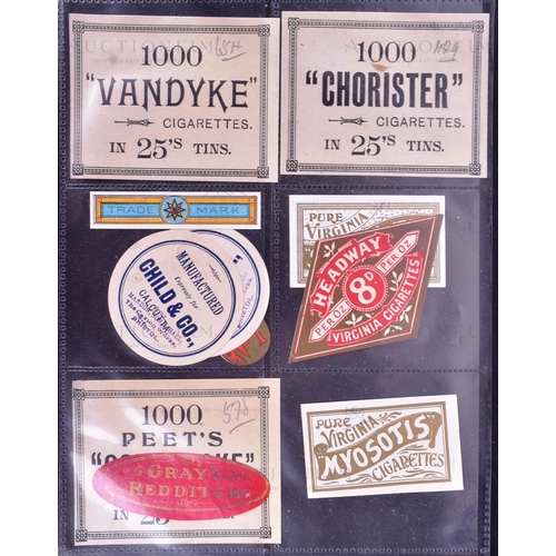 149 - Cigarette Packets - an album of original vintage 'unused' (likely printer's proofs) cigarette card p... 