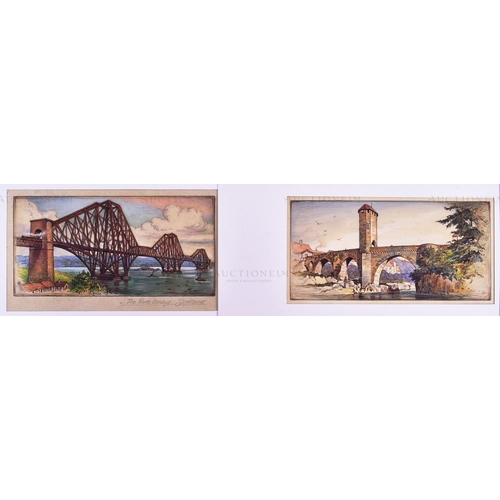 162 - Mardon Son & Hall Ltd, Bristol - x12 highly detailed, mixed media, illustrations of European bridges... 