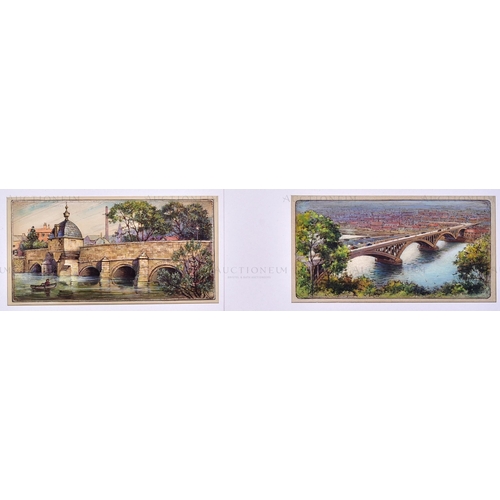 163 - Mardon Son & Hall Ltd, Bristol - x10 highly detailed, mixed media, illustrations of famous bridges, ... 