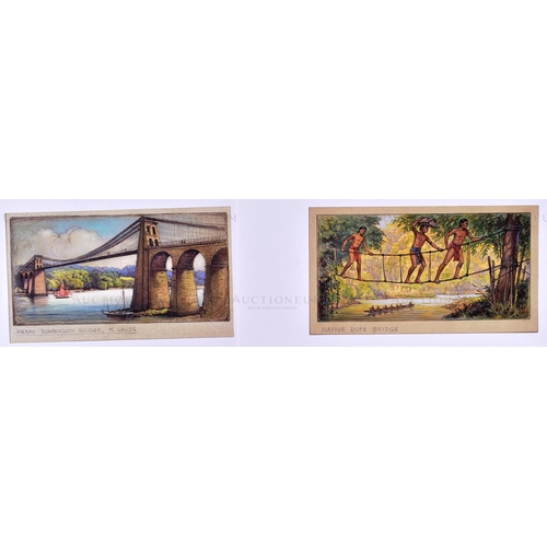 163 - Mardon Son & Hall Ltd, Bristol - x10 highly detailed, mixed media, illustrations of famous bridges, ... 