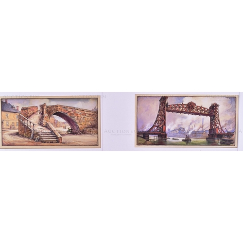 164 - Mardon Son & Hall Ltd, Bristol - x10 highly detailed, mixed media, illustrations of famous bridges, ... 