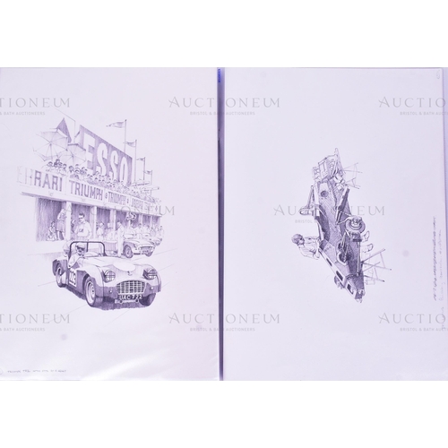 168 - Eric Bottomley G.R.A - x21 pencil sketches for a motoring card series album by English railway artis... 