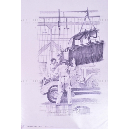 168 - Eric Bottomley G.R.A - x21 pencil sketches for a motoring card series album by English railway artis... 