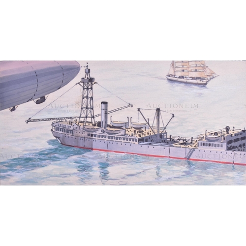 196 - Ships, Boats and Liners - x6 pieces of highly detailed, mixed media artwork, believed to be created ... 