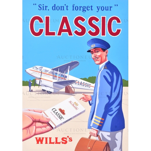 200 - Eric Bottomley G.R.A - the original hand-painted gouache  artwork for the Wills's 'Castella Mild Cig... 