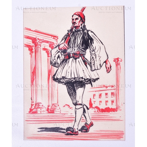 207 - Mardon Son & Hall - x19 detailed, pen and ink sketches of National and Traditional costumes, created... 