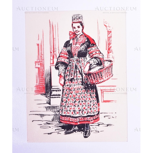 207 - Mardon Son & Hall - x19 detailed, pen and ink sketches of National and Traditional costumes, created... 