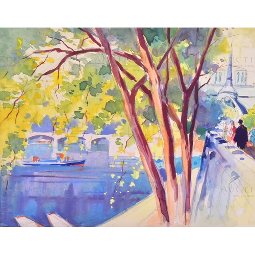 229 - Parisian and French Watercolour Artworks - x4 detailed original watercolour artworks depicting scene... 