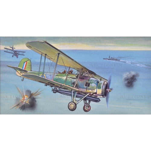 231 - Richard Ward - x5 highly detailed, mixed media, original paintings of military aircrafts, by Richard... 