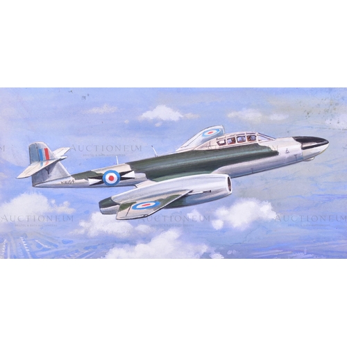 232 - Richard Ward - x5 highly detailed, mixed media, original paintings of military aircrafts, by Richard... 