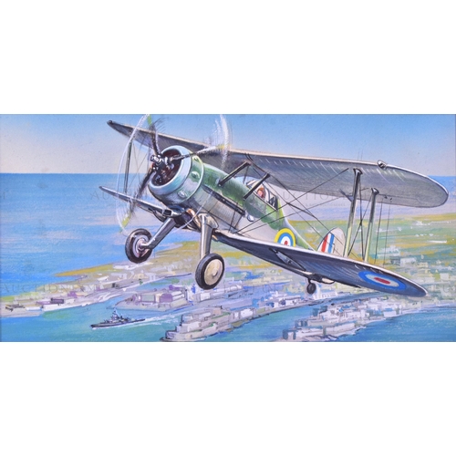 232 - Richard Ward - x5 highly detailed, mixed media, original paintings of military aircrafts, by Richard... 