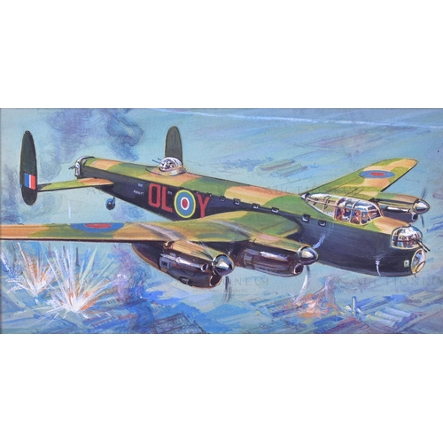 233 - Richard Ward - x5 highly detailed, mixed media, original paintings of military aircrafts, by Richard... 