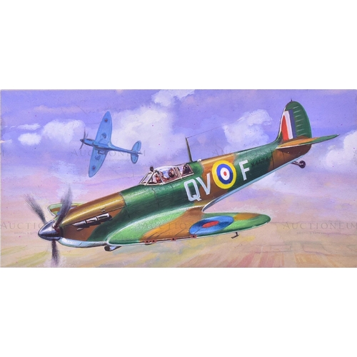 233 - Richard Ward - x5 highly detailed, mixed media, original paintings of military aircrafts, by Richard... 