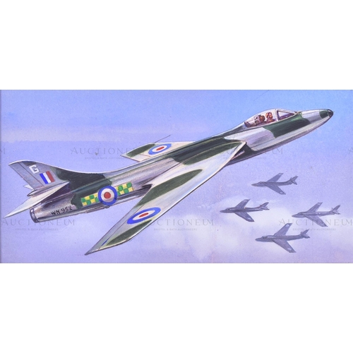 235 - Richard Ward - x5 highly detailed, mixed media, original paintings of military aircrafts, by Richard... 