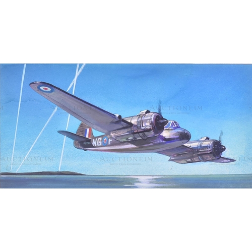 235 - Richard Ward - x5 highly detailed, mixed media, original paintings of military aircrafts, by Richard... 