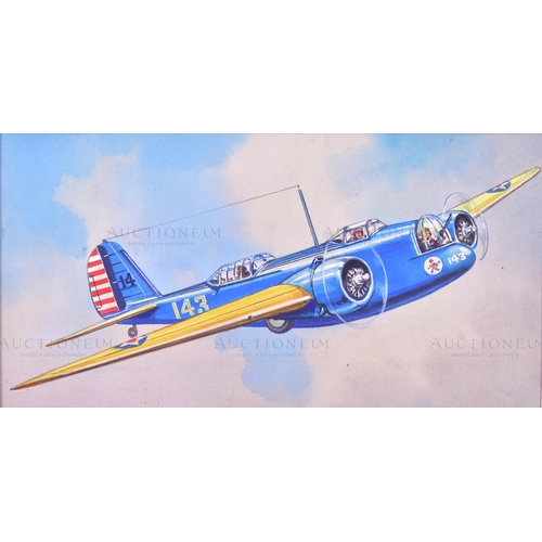 236 - Richard Ward - x5 highly detailed, mixed media, original paintings of military aircrafts, by Richard... 