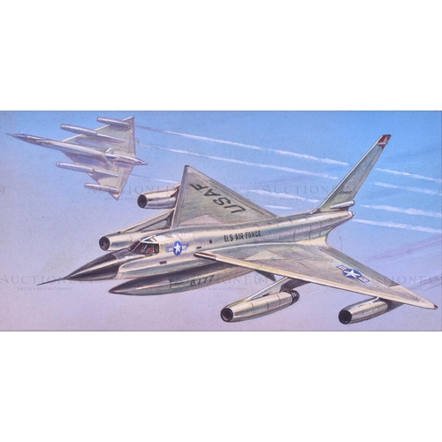 236 - Richard Ward - x5 highly detailed, mixed media, original paintings of military aircrafts, by Richard... 